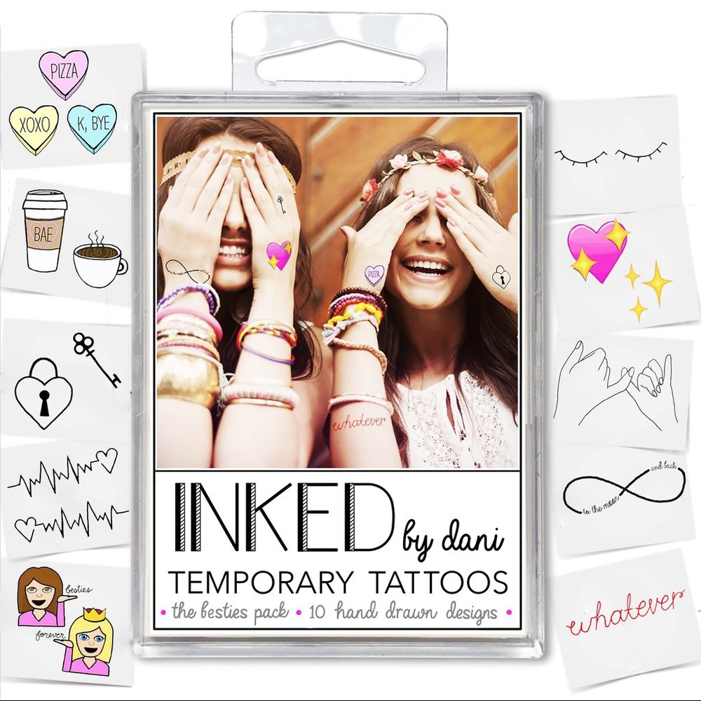 INKED by dani Temporary Tattoos The Besties Pack